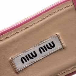 مملوكة مسبقًا Miu Miu Pink Patent Leather Cork Platform Slide 37