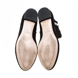 Miu Miu Black Suede Embellished Ankle Boots Size 38
