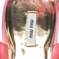 Miu Miu Multicolor Crystal Embellished Leather Slingback Sandals Size 38