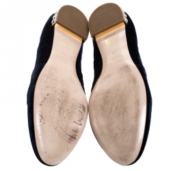 Miu Miu Black Velvet Crest Embellished Smoking Slippers Size 40