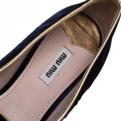 Miu Miu Black Velvet Crest Embellished Smoking Slippers Size 40