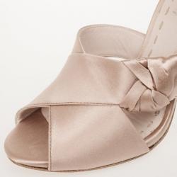 Pre Owned Miu Miu Satin Ankle Strap Sandals Size 39