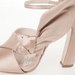 Pre Owned Miu Miu Satin Ankle Strap Sandals Size 39