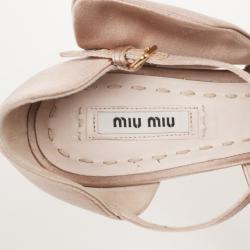 Pre Owned Miu Miu Satin Ankle Strap Sandals Size 39