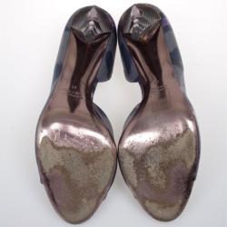 Pre Owned Miu Miu Printed Leather Dórsay Pumps Size 41