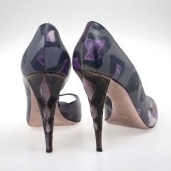 Pre Owned Miu Miu Printed Leather Dórsay Pumps Size 41