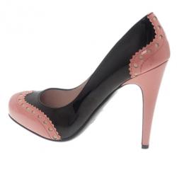 مملوكة مسبقًا حذاء كعب عالي ميو ميو بروج جلد ناعم بلونين مقاس 39