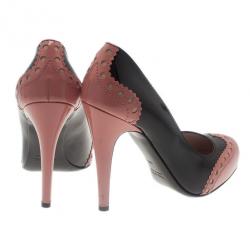 مملوكة مسبقًا حذاء كعب عالي ميو ميو بروج جلد ناعم بلونين مقاس 39