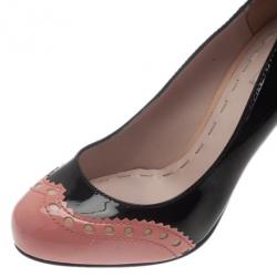 مملوكة مسبقًا حذاء كعب عالي ميو ميو بروج جلد ناعم بلونين مقاس 39