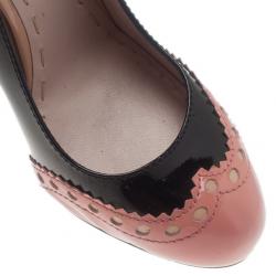 مملوكة مسبقًا حذاء كعب عالي ميو ميو بروج جلد ناعم بلونين مقاس 39