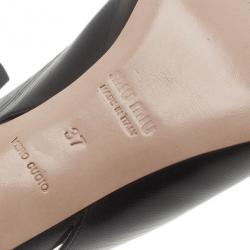 Pre Owned Miu Miu Black Leather Slingback Sandals Size 37