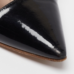 Miu Miu Black Patent Bow Smoking Slipper Size 38  