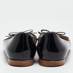 Miu Miu Black Patent Bow Smoking Slipper Size 38  