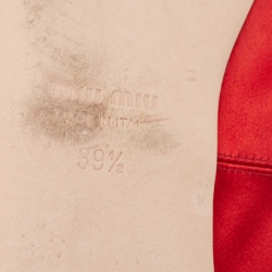 Pre Owned Miu Miu Red Satin Ballet Flats Size 39.5