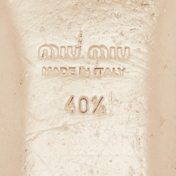 مملوكة مسبقًا Miu Miu Black Patent Leather Crystal Embellished Slingback Flats Size 40.5