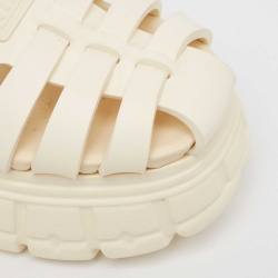 مملوكة مسبقًا Miu Miu Cream Rubber Soft Cage Platform Sandals Size 37