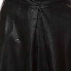 MM6 Maison Margiela Black Faux Leather A Line Maxi Skirt M