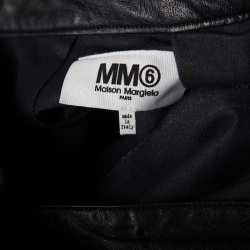 MM6 Maison Margiela Black Faux Leather A Line Maxi Skirt M