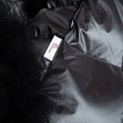 Moncler Grenoble Black Quilted Fur Detail Varna Down Coat M