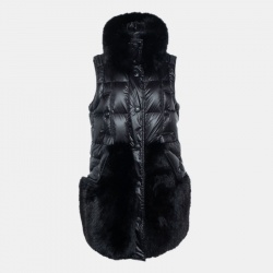 Moncler Grenoble Black Quilted Fur Detail Varna Down Coat M