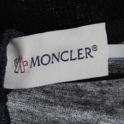 Pre Owned Moncler Black Contrast Animal Print Silk Panel T-Shirt XS
