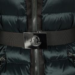 Pre Owned Moncler Dark Green Puffer Down Belted Tareg Gilet S