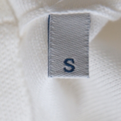 Pre Owned Moncler Off White Cotton Knit Floral Lace Hem Tie Detail Sweater S