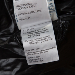 Pre Owned Moncler Beige Quilted Raccon Fur Hood Detail Tarn Down Gilet XXL