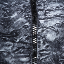 Pre Owned Moncler Grey Astrakhan Print Down Quilted Ratel Jacket S