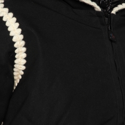 Pre Owned Moncler Black Hooded Puffer Jacket S