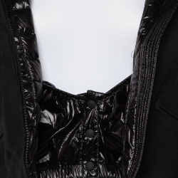 Pre Owned Moncler Black Hooded Puffer Jacket S