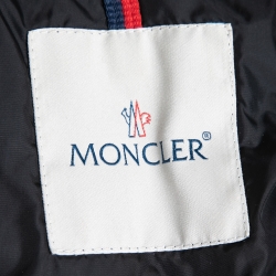 Pre Owned Moncler Purple Synthetic Fur-Trimmed Hooded Down Jacket Vest M