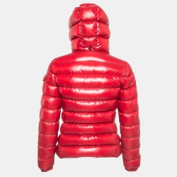 Moncler Red Synthetic Detachable Hood Puffer Jacket XS