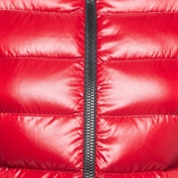 Moncler Red Synthetic Detachable Hood Puffer Jacket XS
