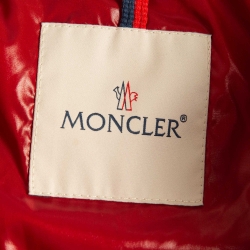 Moncler Red Synthetic Detachable Hood Puffer Jacket XS