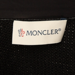 Pre Owned Moncler Black Synthetic Quilted and Wool Knit Zipper Jacket S