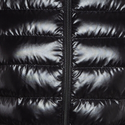 Pre Owned Moncler Black Synthetic Quilted and Wool Knit Zipper Jacket S