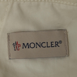 Pre Owned Moncler White Contrast Hem Trim Cotton Wide Leg Trousers M