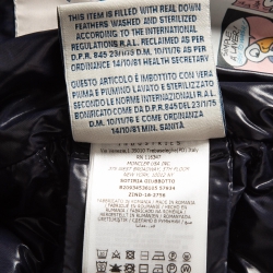 Pre Owned Moncler Navy Blue Denim Hooded Puffer Jacket S