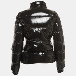 Moncler Black Synthetic Zip-Up Down Jacket S