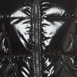 Moncler Black Synthetic Zip-Up Down Jacket S