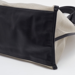 Pre Owned Moncler Grey/Black Mesh and Leather Tote