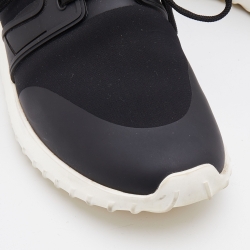 Moncler Black Knit Fabric and Rubber Meline Low Top Sneakers Size 38
