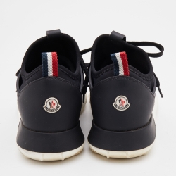 Moncler Black Knit Fabric and Rubber Meline Low Top Sneakers Size 38