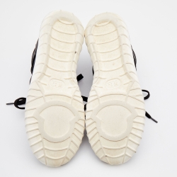 Moncler Black Knit Fabric and Rubber Meline Low Top Sneakers Size 38