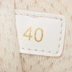 Pre Owned Moncler Beige Mesh and Leather Hiking Boots Size 40