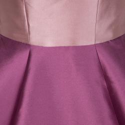 Monique Lhuillier Colorblock  Strapless Silk Gown S