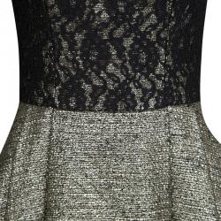 ML By Monique Lhuillier Metallic Lace Detail Sleeveless Fit and Flare Dress S