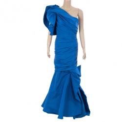 مملوكة مسبقًا Monique Lhuillier One Shoulder Silk Gown S