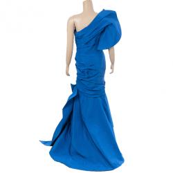 مملوكة مسبقًا Monique Lhuillier One Shoulder Silk Gown S